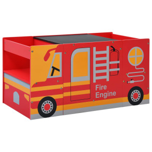 3-részes tűzoltóautó formájú gyerekasztal- és székkészlet - utánvéttel vagy ingyenes szállítással