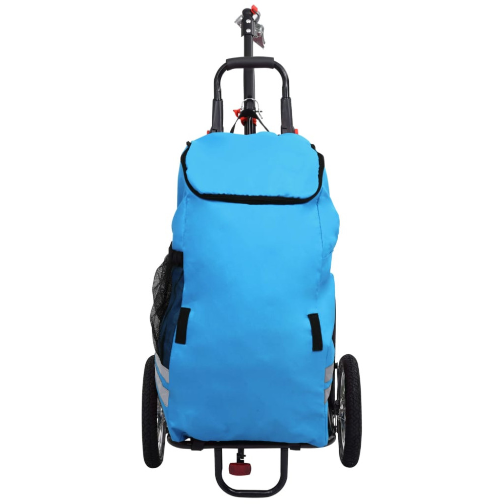 összecsukható kerékpár-utánfutó kék és fekete táskával - utánvéttel vagy ingyenes szállítással