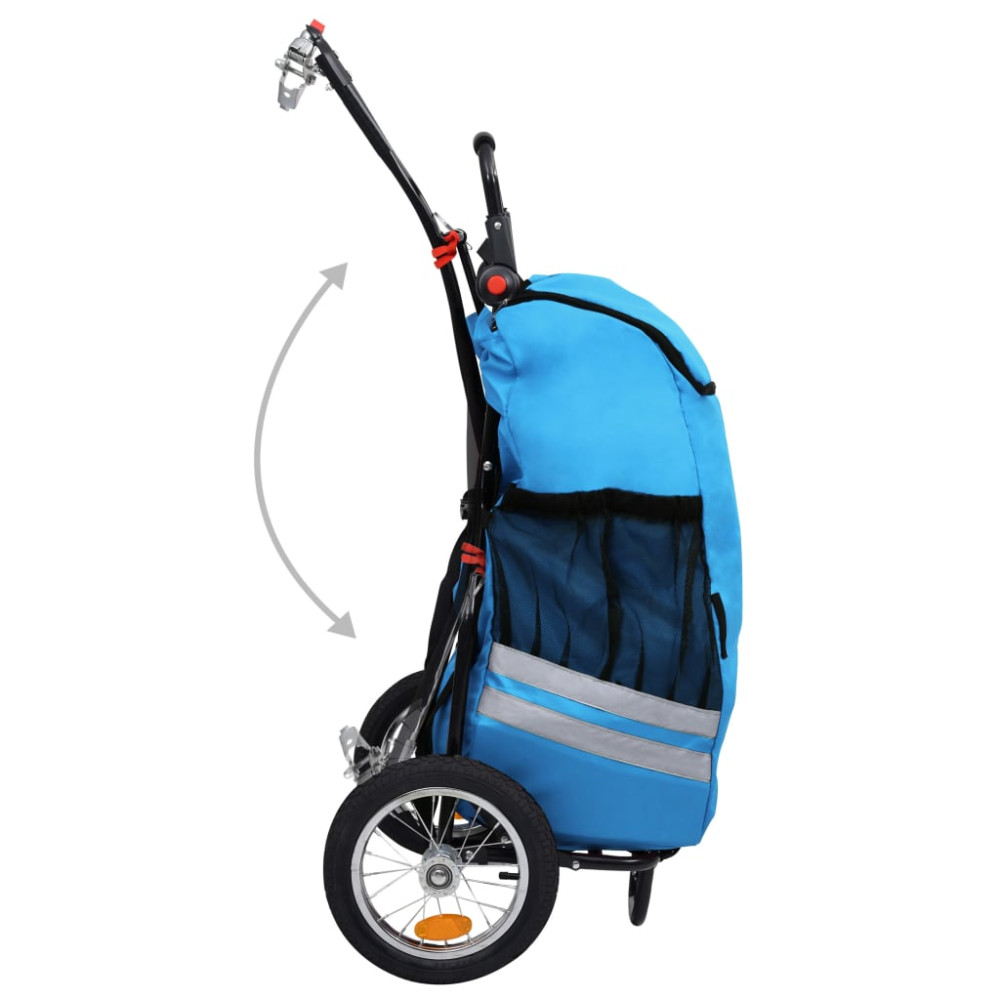 összecsukható kerékpár-utánfutó kék és fekete táskával - utánvéttel vagy ingyenes szállítással