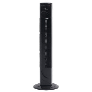 Fekete toronyventilátor távirányítóval és időzítővel Φ24x80 cm - utánvéttel vagy ingyenes szállítással