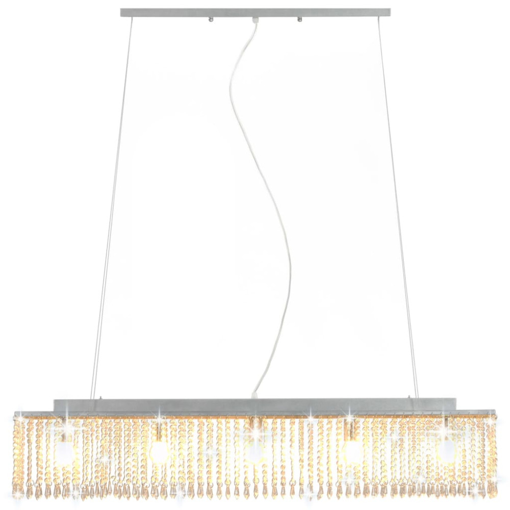 Ezüstszínű mennyezeti lámpa kristálygyöngyökkel 104 cm E14 - utánvéttel vagy ingyenes szállítással